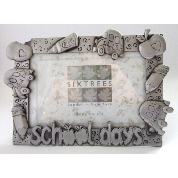 Sixtrees London/New York "School Days" Picture Frame Rectangle AF63849 4x6 Metal - Picture 1 of 11